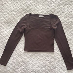 Aritzia Chocolate Brown Crop Top